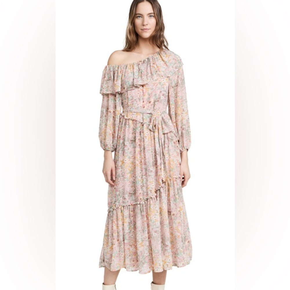 ASTR The Label Kaylini Floral Maxi Dress Pink Multicolor Size M